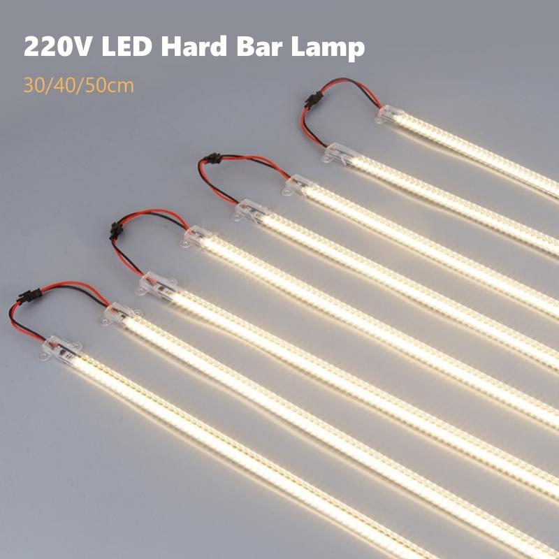 AC220V LED Hard Bar Lamp 30/40/50cm 2835 Алюминиевая печатная плата Жесткая полоса света Высоковольтная бесприводная кухня Подвесное освещение