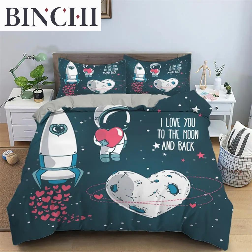 3D Love Heart Пододеяльник Микрофибра Роскошный Романтический Тематический Комплект Постельного Белья King Queen Для Пары Декор Спальни ко Дню Святого Валентина