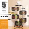 TEMU Round Multi-Layer Rotating Kitchen Rack - Floor-Standing Fruit and Snack Storage Basket