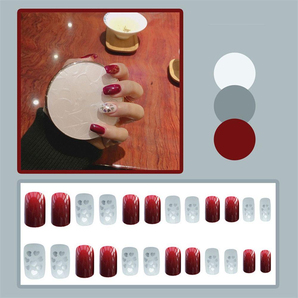 On Nails Artificial Full Cover Nail Tips Short Round/Square Head False Nails Wearable Fake Nails