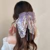 Sweet Floral Bow Bead Ponytail Clip Women French Elegant Hair Clips Shark Clip