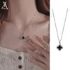 Simple Clover Tulips Necklace for Women Crystal Artificial Pearls Necklaces Silver Chain Accessories Jewelry
