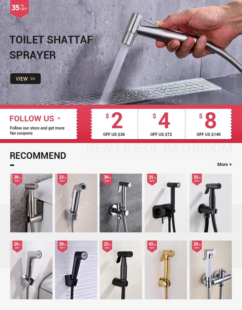 Gold Brass Bathroom Hand Held Bidet  Sprayer Faucet  Spray Gun & Holder Hose Conector &1.5m Shower Hose