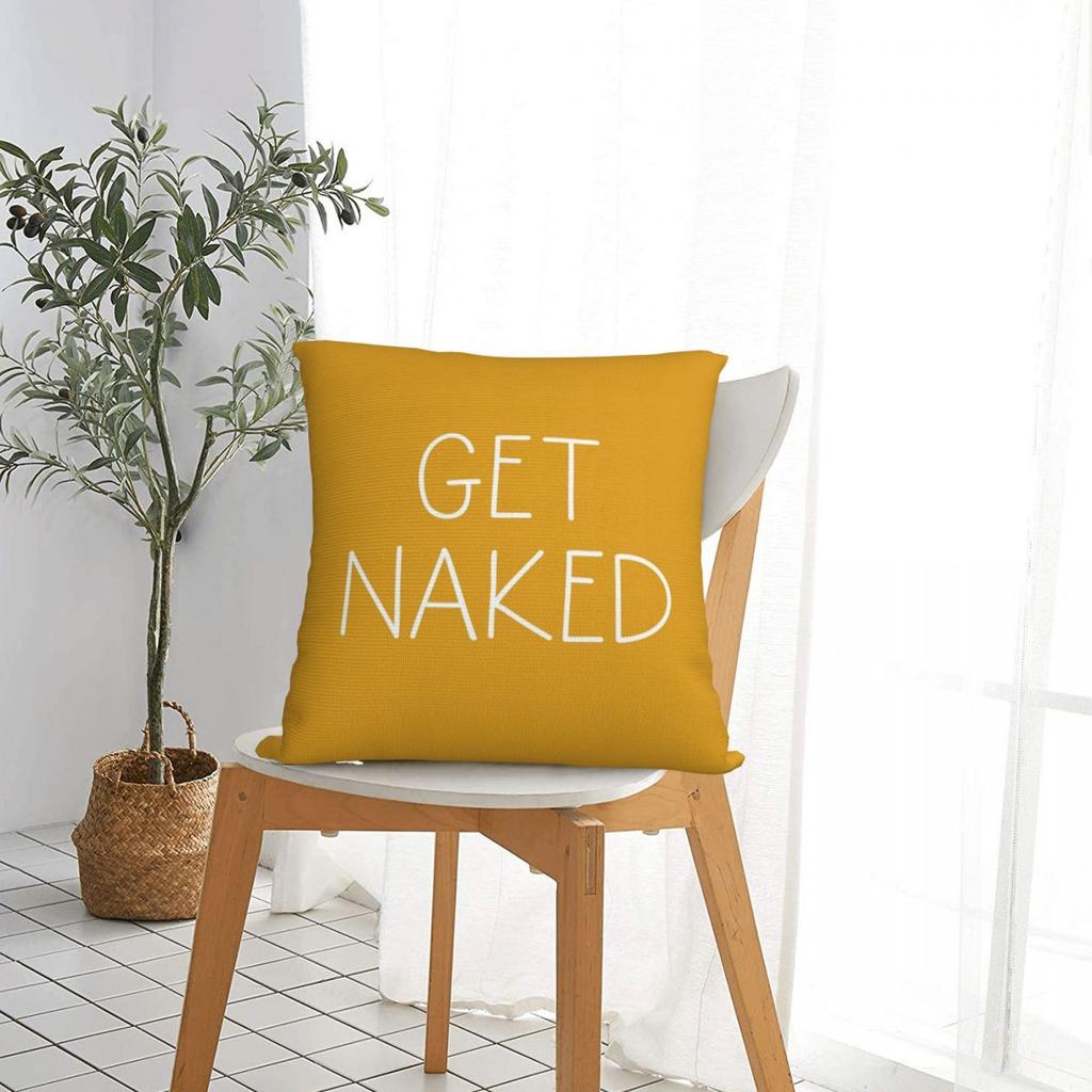 Get Naked Mustard Square Pillowcase Cushion Cover Pillow Case Throw Pillow Cover For Home Bedroom Car