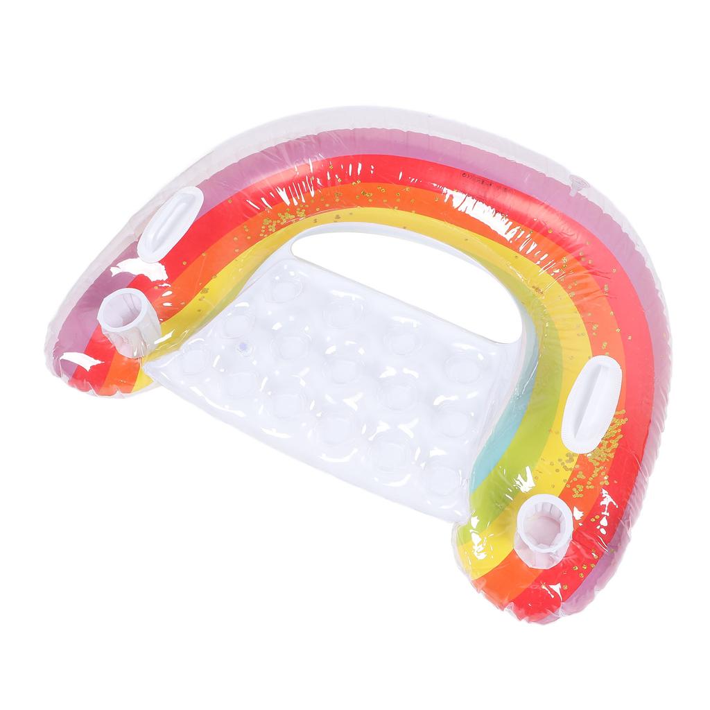 Rainbow Inflatable Chair Float U Seat Inflatable Single Person Swimming Pool Floating Raft Lounger