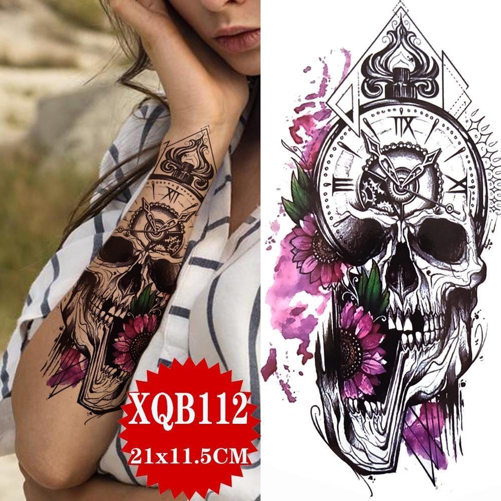 1PCS Sexy Flower Waterproof Temporary Tattoo Sticker Chest Rose Glitter Tattoo Body Art Arm Fake Flower Tattoo Woman
