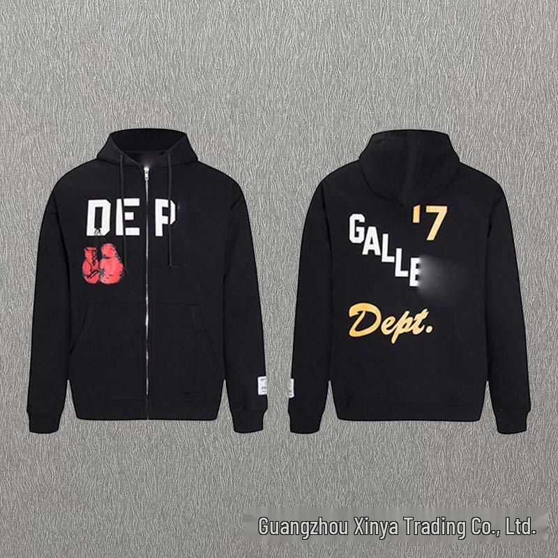 GALLERY DEPT Ink Splatter Graffiti Unisex Cotton Hoodie Set - Autumn Loose Fit