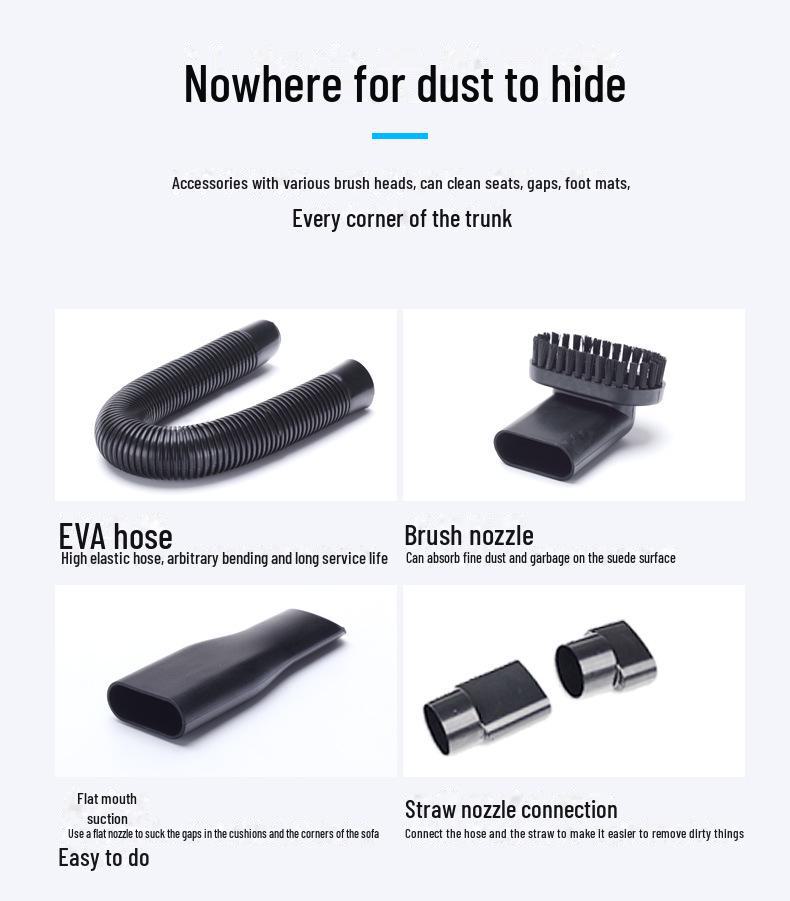 Автомобильный пылесос высокой мощности 120 Вт: Ручной пылесос двойного назначения для влажной и сухой уборки с мощным всасыванием