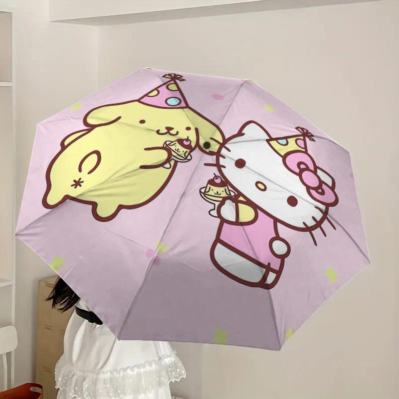 1pc Hello Kitty Birthday Celebration Umbrella with Plastic Handle,Suitable for All Seasons Home Travel Outdoor UmbrellaSanlio564