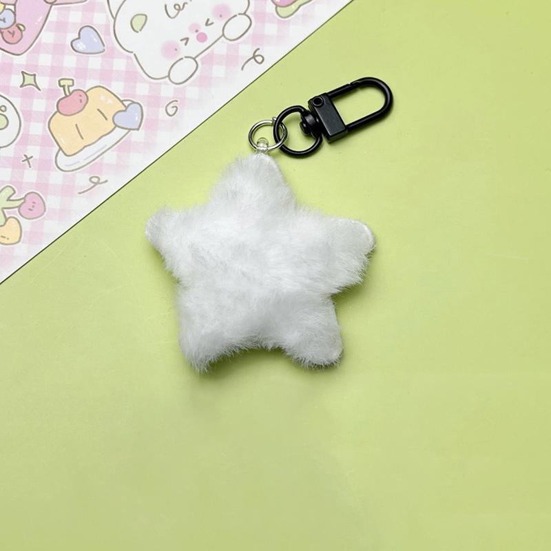 Candy Color Plush Star Keychain Soft Stuffed Stars Keyring Pentagrams Plush Key Chains Backpack Pendant Bag Decoration