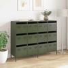VidaXL Olive Green Buffet 135x39x103.5 Cm Cold-rolled Steel, Storage Furniture, Kitchen Storage Furniture, Furniture 3307177