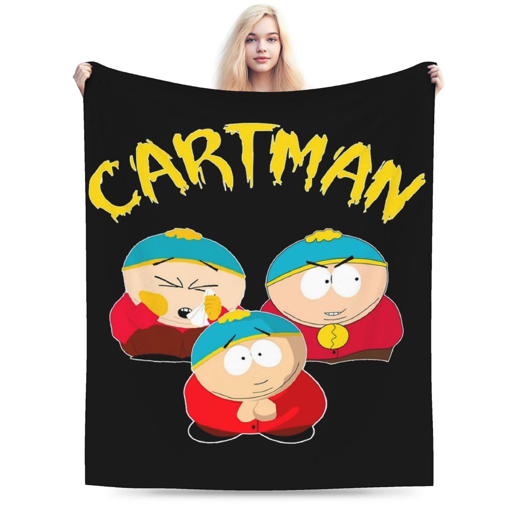 Cartman South-Parks Blankets Velvet Printed Multi-function Warm Throw Blanket for Bedding Bedroom Quilt
