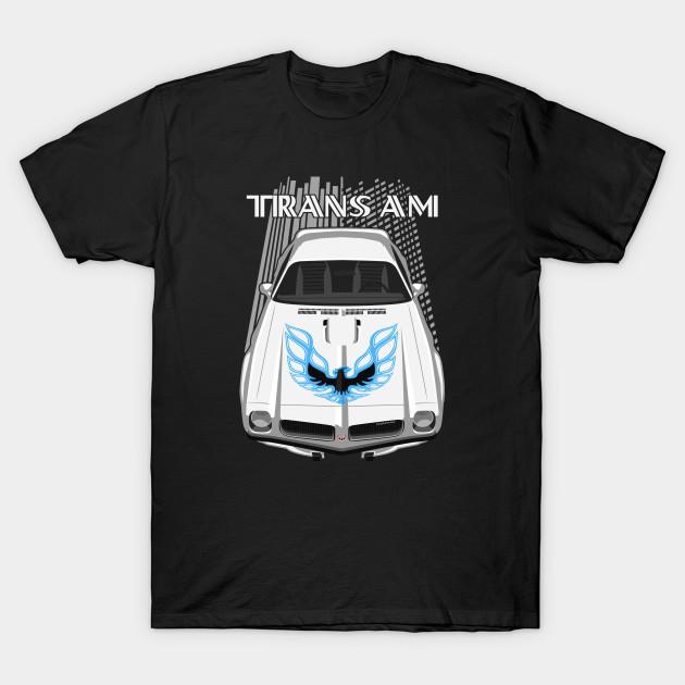 Asian Size Men Black Print T-shirt Pontiac Firebird Trans Am 1974 - White No-Cut Heat Transfer Print Cotton Tshirt
