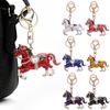 1PC Brightly Practicality Decorative Gift Horse Keychain Handbags Cute Backpacks Zinc Alloy Convenient Rhinestone Souvenirs