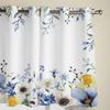 Spring Wildflower Tulip Flowers Leaves Window Curtains for Living Room Luxury Bedroom Curtain Kitchen Blinds Drapes Curtains