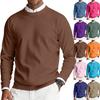 Men's Round Neck Long Sleeve Ribbed Knit Pullover