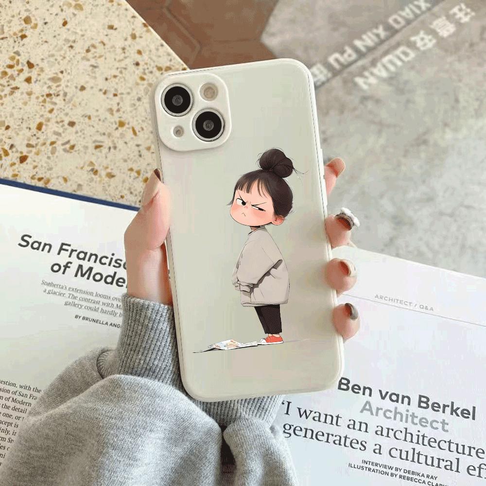 Силиконовый чехол для телефона 'Сердитая девочка' для IPhone 14 15 16 Plus для IPhone 13 14 15 12 11 16 Pro Max 12 Mini XS Max Защитный чехол из ТПУ