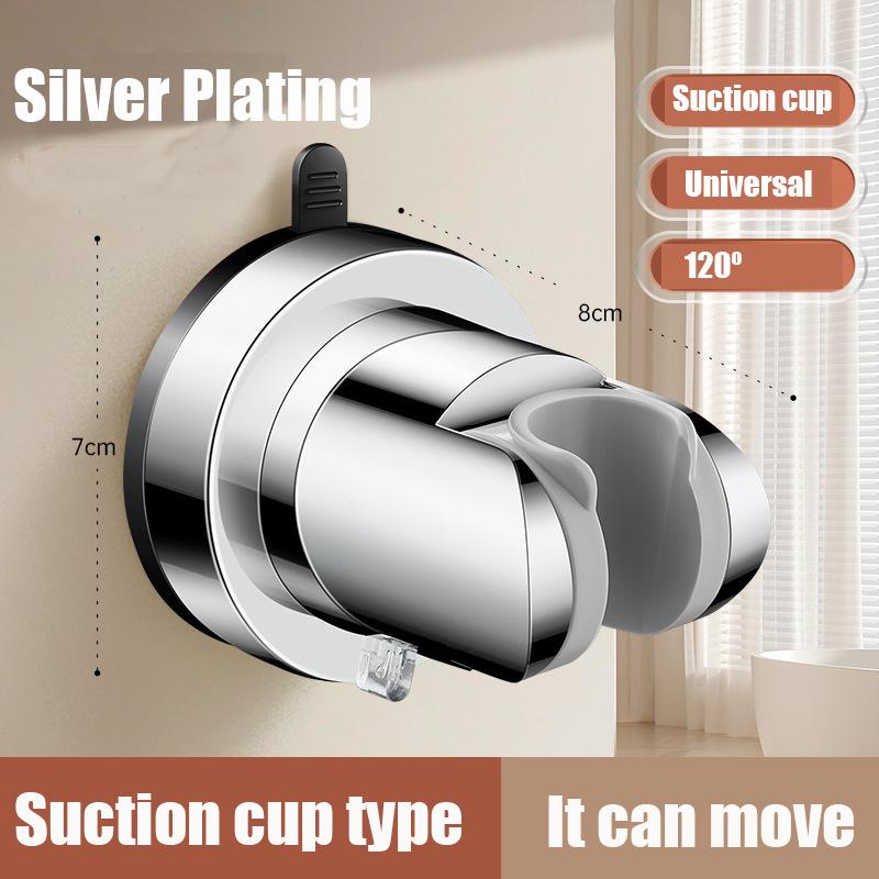 Suction Cup Shower Head Holder 120° Adjustable No Drilling Handheld Shower Bracket Universal Removable Shower Mount For Bathroom