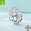 Moonstone Parent-Child S925 Sterling Silver Beads, Warm Mother'S Day Handmade Diy Bracelet Beads