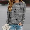 Tops For Women Spider Web Print Round Neck Long Sleeve T-shirt Fall Casual Slim Pullover Women's Long Sleeve Top