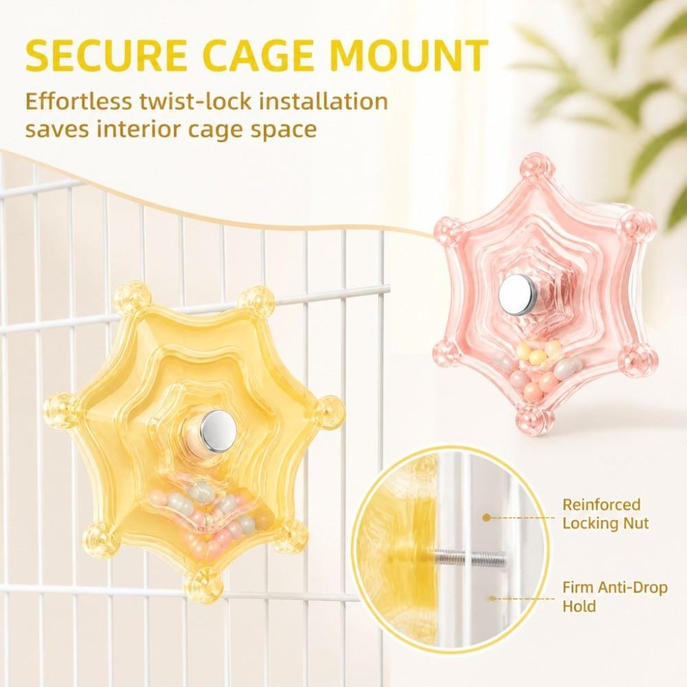 Colorful Beads Parrot Spinning Enrichment Toy Self-play Bird Spinner Toy Bird Cage Use