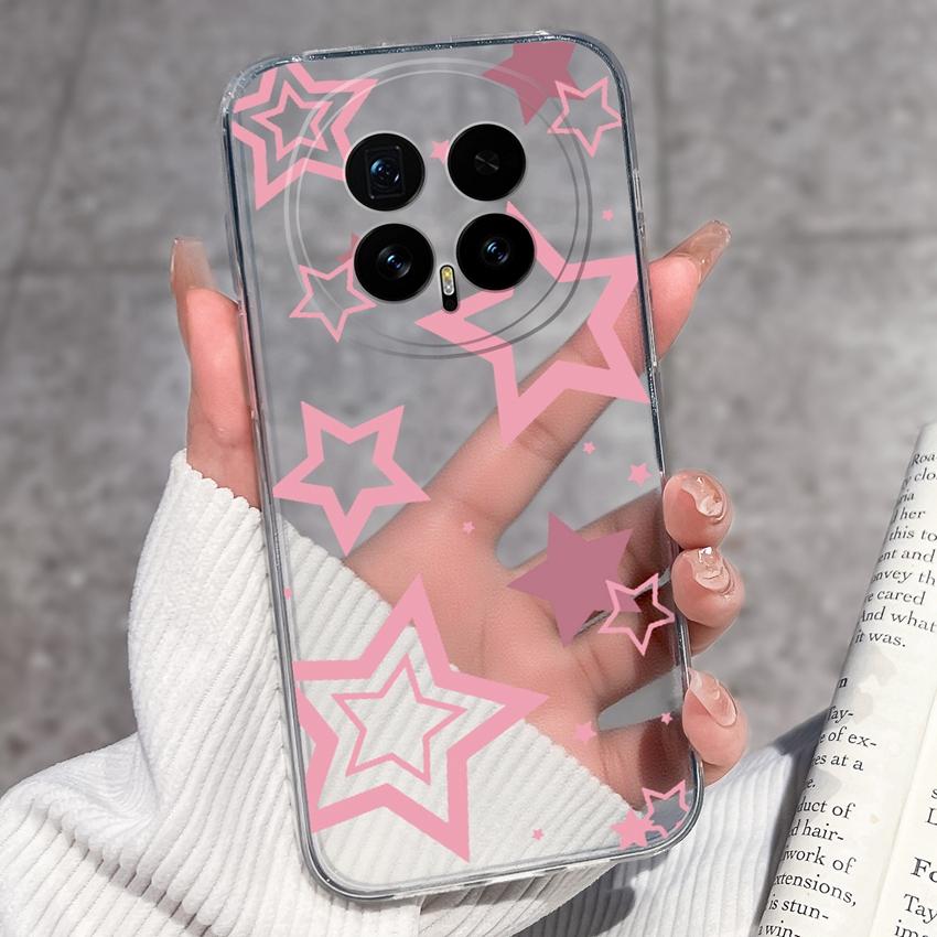 Для Huawei Honor Magic8 7 6 5 Pro Nova 12 Ultra 12i Чехол для телефона Красивый цветочный узор Прозрачный силиконовый Полностью защитный чехол Для корпуса Huawei