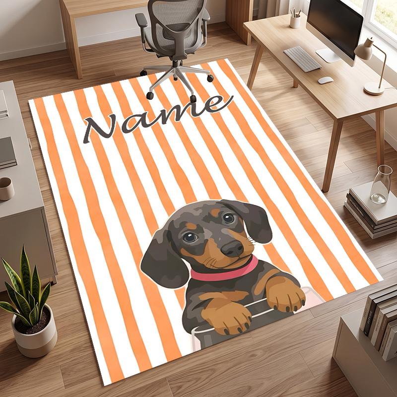 Cute PUPPY (23) Personalized name Office Carpet Stylish Decor for Living Room Bedroom Kitchen