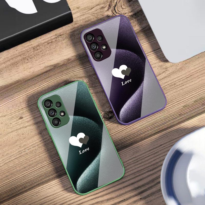 Градиентное белое сердце Для Samsung S 25 S25 Edge S25Ultra S8 S9 S10 20 U ltra S21 Pro S22 Plus S23 FE S24 Ultra Стеклянный чехол для телефона