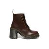Доктор. Ботильоны женские из кожи Martens с круглым носком на шнуровке на массивном каблуке, темно-коричневые 31758201