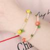 Girl Sweet Gift Bangles Elastic Rope Bracelets Glass Crystal Stone Fruit Crystal Beaded Bracelet