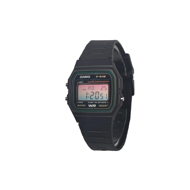 Casio Индивидуальные часы модифицированная серия розово-синий градиентное зеркало смоляной корпус F-91WG-9 F-91WG-9(Watch5-GaiZhuang-ShanShuoYuBoDong)