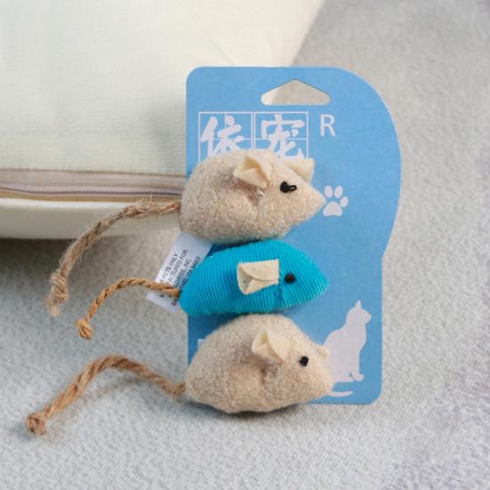 3 шт., кошка, котенок, играющий в плюшевую имитацию крысы, мыши, жевательная игрушка для царапин, укусов