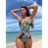 Сплошной купальник Cikini для женщин, цветочный принт, шнуровка спереди, сексуальный пляжный купальник, купальный костюм, лето