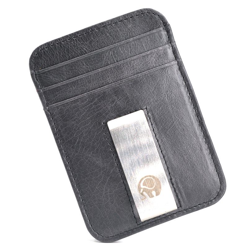 Держатель для карт из воловьей кожи с зажимом для денег и наличных денег, мужской подарочный дизайн, держатель для карт с зажимом для денег и наличных