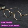 Japanese Style Handmade Replica Retro Round Glasses Frames KMN99 Men Pure Titanium Eyeglasses Luxury Anti Blue Light Eyewear