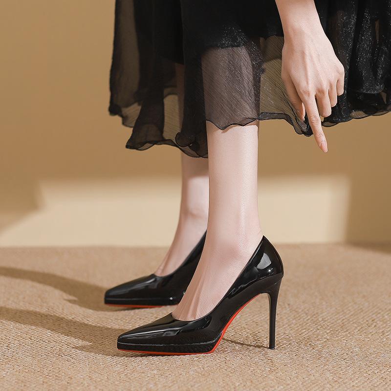 1088-H Temperament Pointed-toed Stiletto High Heels Women's Not Tired Feet Waterproof Table Single Shoes Women's Professional Bridesmaids Banquet Shoe
