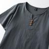 Plus Size S-9XL Linen T-shirt Men's Short-sleeved Summer Loose Men's Cotton and Linen Chinese Style Men's Disc Button Top