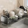 Zilnox Сушилка для посуды над большой кухонной раковиной для сушки палочек для еды, ширина 43 х глубина 17 х высота 17 см, сушилка, тонкая, раковина, вместимость, корзина, корзина, полка,