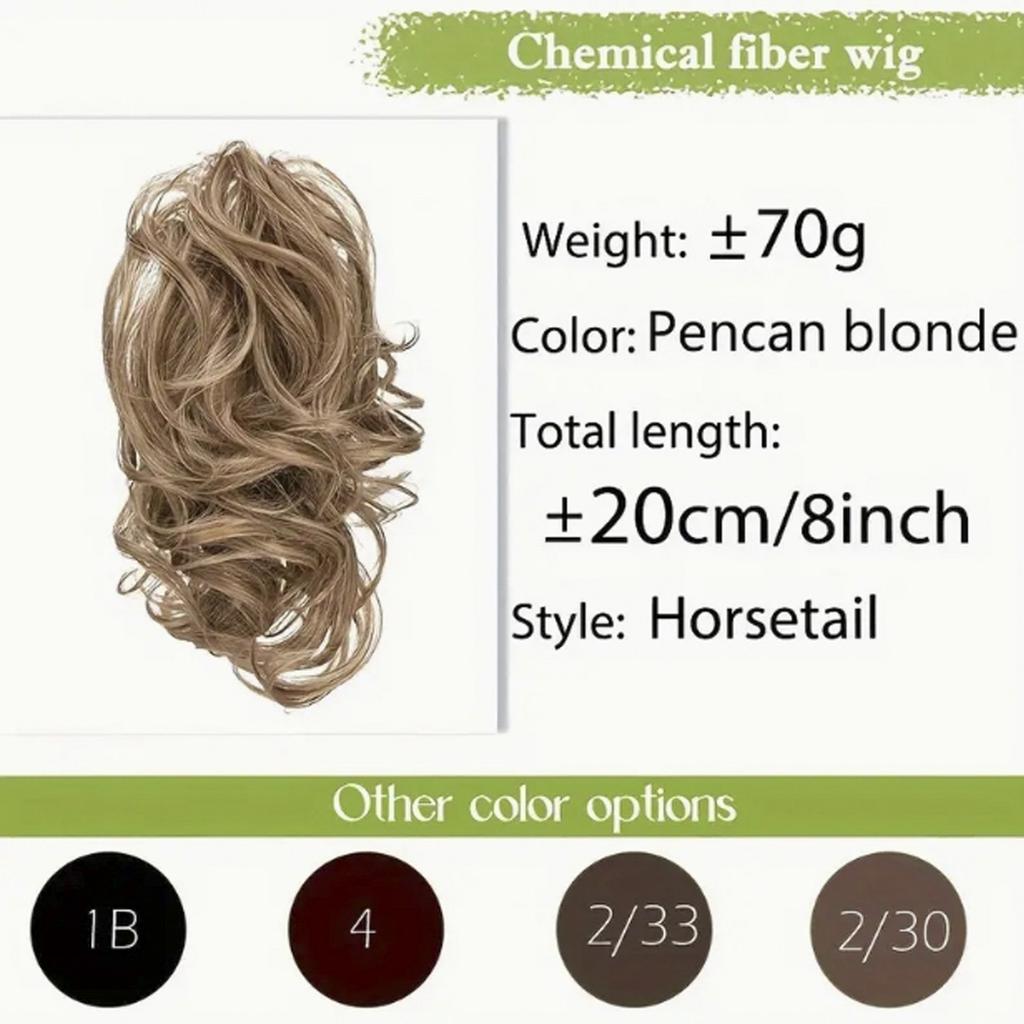 Синтетические накладные волосы с зажимом-когтем, короткие вьющиеся волосы для женщин, накладные волосы с хвостиком, аксессуары для волос