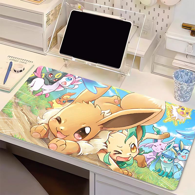Large Mouse Pad NonSlip Esports Players PPokemon Eevee Office Desk Mats PC Gaming Accessories MousePads Laptop Keyboard Mat
