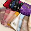 Thin Butterfly Embroidery Scarf Pearl Women Hijab Shawls Fashion Silk Scarf  Female