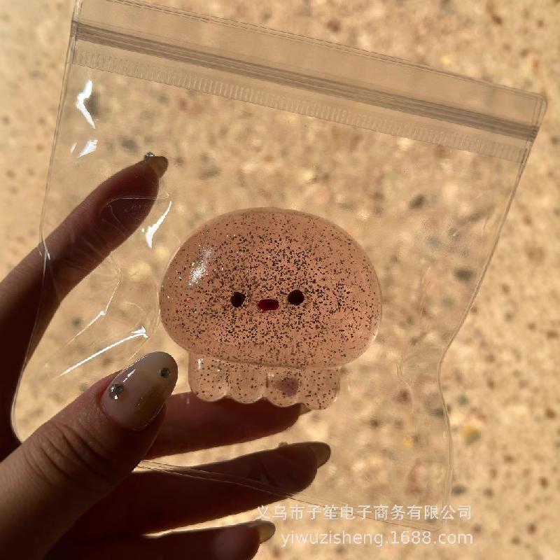 NEW Mochi Taba Squishy Kawaii Mini Cartoon Octopus Soft Sticky Clear Crystal Jellyfish Fidgeting Toy Kids Girl Gift Pendant