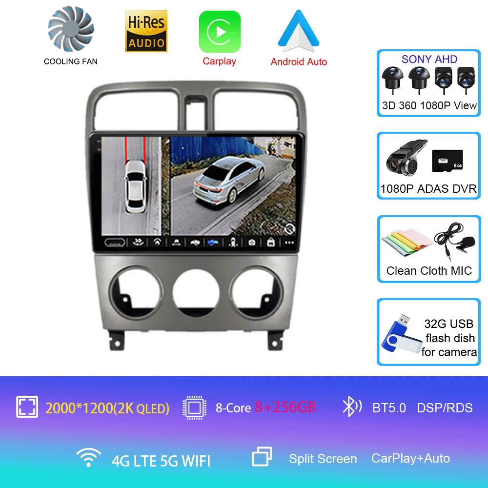 Автомагнитола Android 14 Carplay Auto 2K Экран Мультимедийный плеер Для Subaru Forester SG 2002 - 2008 DSP Авторадио Стерео Головное устройство