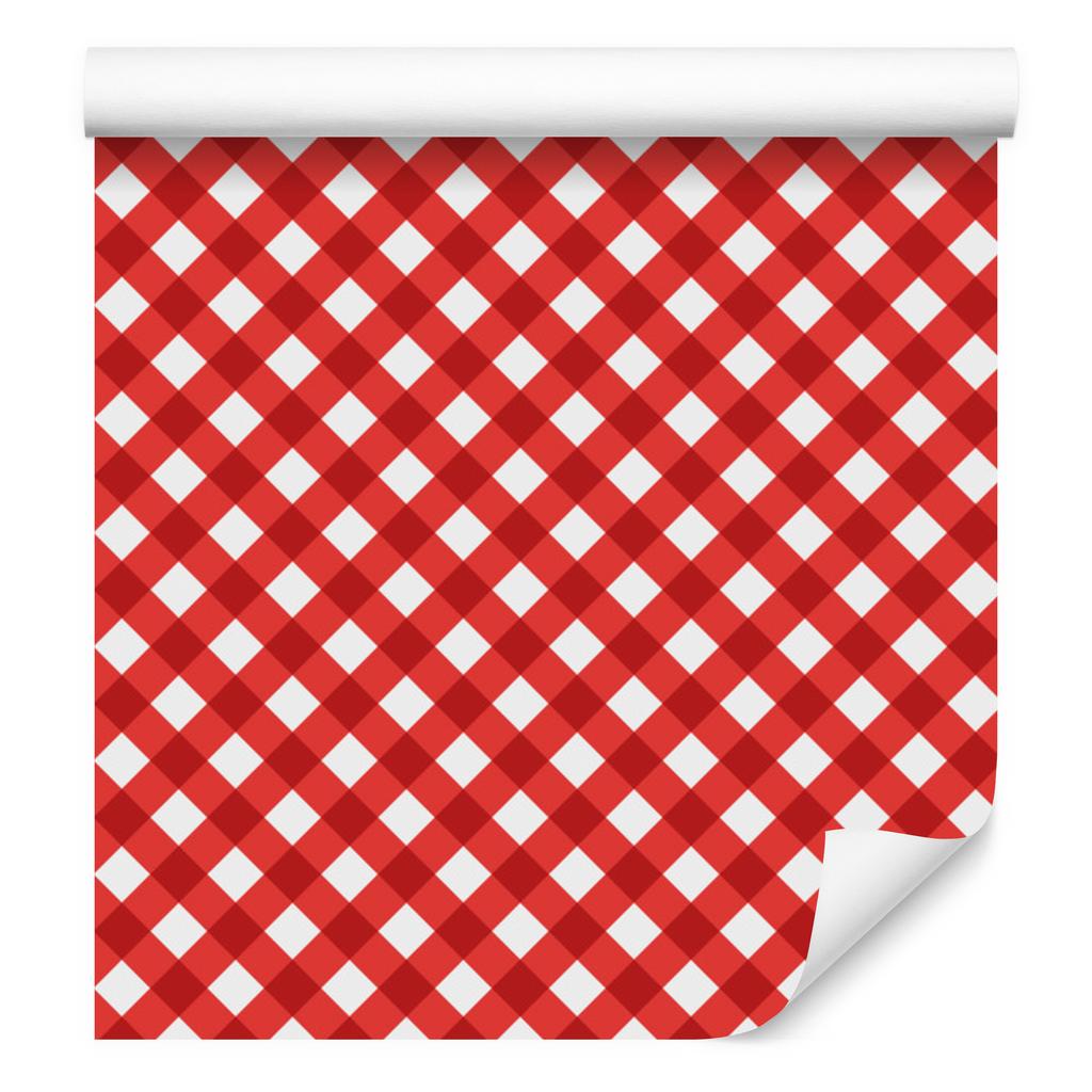 Red Vichy Plaid Wallpaper for Living Room and Bedroom 50x1000