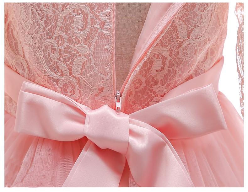 Летнее платье с длинным рукавом для девочки, вечернее платье, свадебное платье, детские платья для девочек, детское кружевное платье принцессы EMA