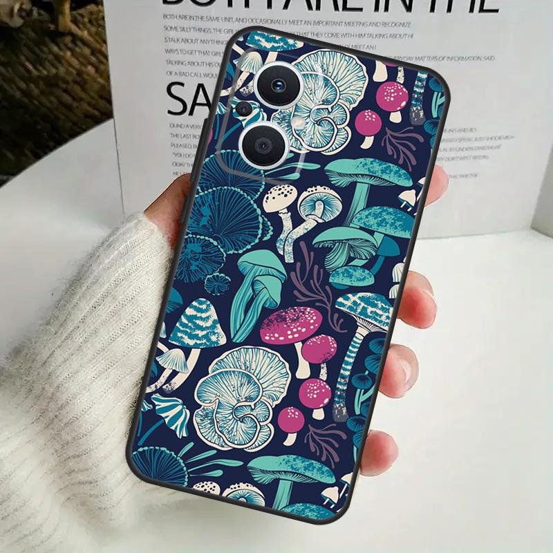 Психоделические грибы и цветы Чехол для телефона Для OPPO Reno 8T 14F 13 F 12 11 10 14 Pro 7 8 Lite OPPO Find X8 X6 X5 X9 Pro Чехол