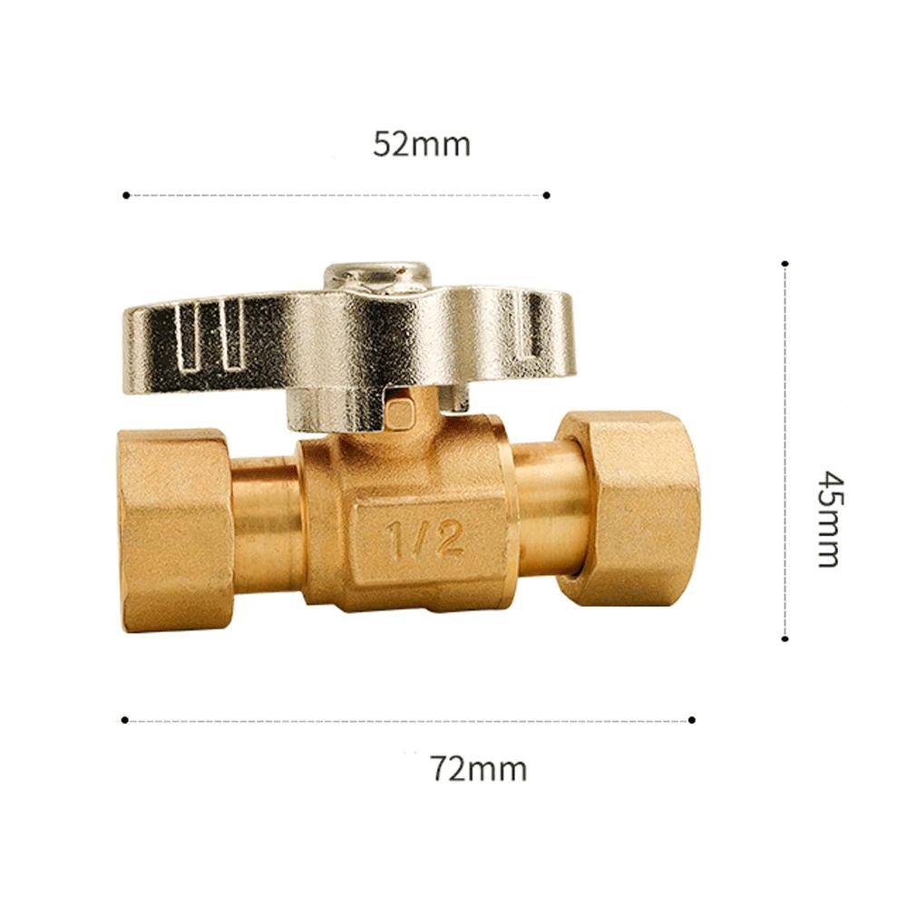 Union Ball Valve 1/2" -3/4" Brass Double Female and Male Thread Valve Water Pipe Switch Gas Straight To Tap Water