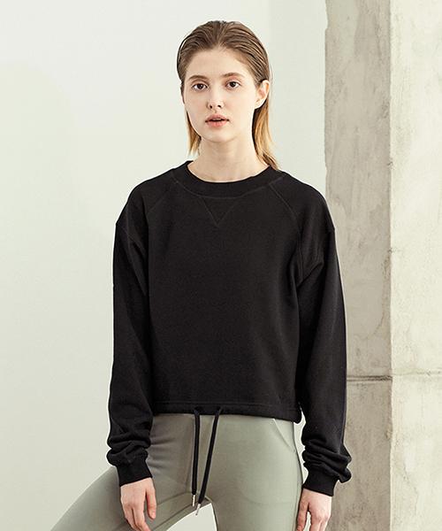 REINAMORA Sweet Sweat Crop Sweatshirt Black