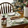 4/6pcs Set Featuring a Small Cabin, Moose, Christmas Tree, And Snowflake Design, Perfect for Seasonal Winter Holiday Table Mats Suitable for Home Kitc
