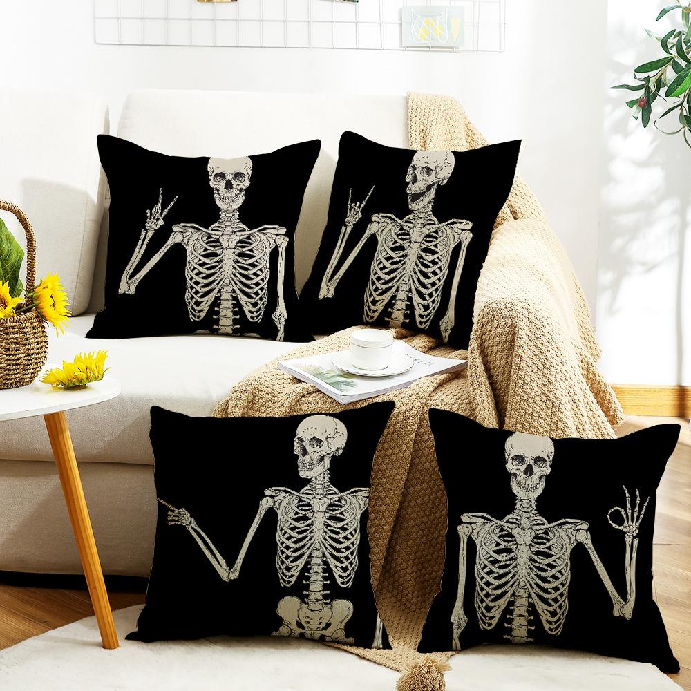 Halloween Undead Decorative Pillow Skull Pillow Cover Living Room Decorative Sofa Bedroom Pillow Bedside Pillow Cover